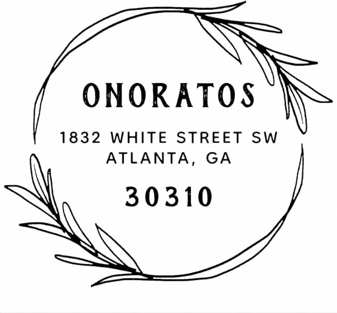 Generic Custom Address Stamp, Self Inking Stamp OR Embosser, Choose from 18 Simple but Classic, Elegant, Stylish Designs & 15 Ink Color Choices, Black