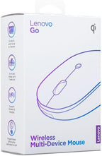 Lenovo Go Multi-Device Wireless Mouse, 2.4GHz Nano USB-C Receiver, Bluetooth, Adjustable DPI, USB-C Rechargeable Battery, Qi Wireless Charging, Ambidextrous, GY51C21211, Grey