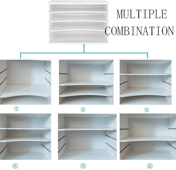 Paper Organzier Wood Desktop Organizer Storage Letter Tray File Sorter with Adjustable Shelves for Home Office