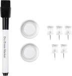 VUSIGN Monthly Calendar Whiteboard Dry Erase Cork Board Combo, 18" x 24" Planning Board, Silver Aluminium Frame