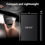 Lexar 4TB SL500 Portable SSD, Up to 2000MB/s, Compatible w/Type-C Laptops, iPhone 15/16, Smartphones, Tablets, PS5, Xbox, USB 3.2 Gen 2x2, Slim & Lightweight, External SSD, Black (LSL500X004T-RNBNU)