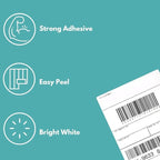 PSBM Thermal Transfer Labels, 3x2 Inch, 4 Rolls, 2875 Labels/Roll, 3 Inch Core, Perforated, Must Have Thermal Ribbon (Not Included)