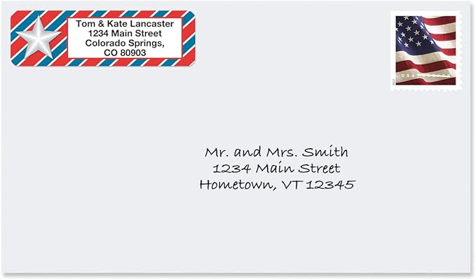 Colorful Images Star Spangled Patriotic Rolled Personalized Return Address Mailing Labels with Dispenser, Customize with Name & Shipping Address, 250 ¾” x 2½” Self Adhesive, Easy Peel Label Roll