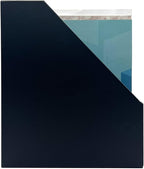 UnionBasic Magazine File Holder - Office Leatherette Desktop Document File Folder Journals Organizer Racks, Black, Set of 4