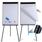 2 Pack Dry Erase Easel 36" x 24", Height Adjustable Magnetic White Board Easel with Tripod Stand, Office Presentation Easel Board with Flipchart Pad, Magnets & Eraser, Black