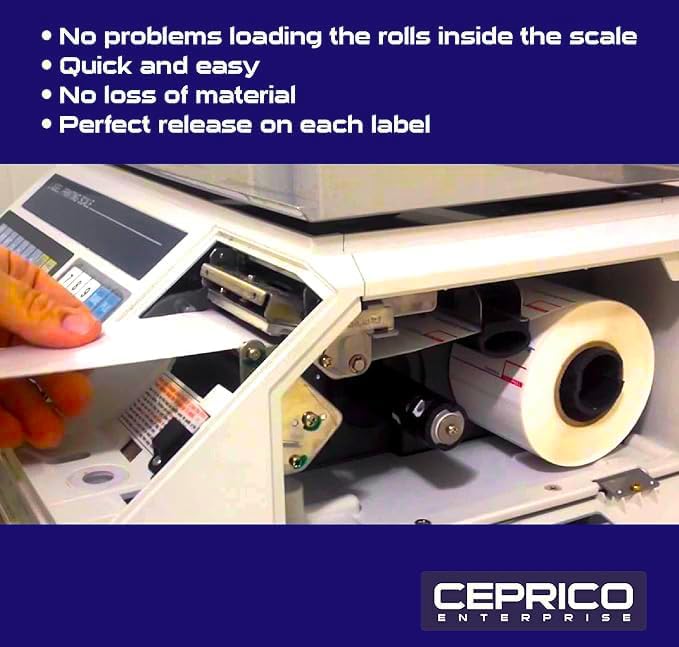CEPRICO - Customizable CĀS Scale Labels - 144 Rolls of Thermal Printing Scale Labels – Compatible with CĀS LST-8040 | Safe Handling Instruction | Ideal for Supermarkets, Retailers and Grocery Stores