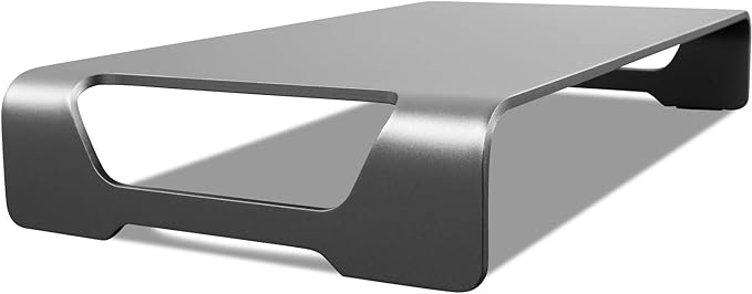 Mount-It! Aluminum Monitor Stand for iMac - Wide Unibody Monitor Riser - Metal Monitor Stand Desktop Organizer with Keyboard Storage - Universal Desktop Monitor Riser for PC, iMac, MacBook, Laptop