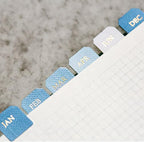 10 Sheets Monthly Adhesive Index Tabs Colorful Monthly Separator Tabs for Office Study Planners Organizations (Elegant)