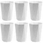 12L Trash Can Wastebasket Plastic Trash Bin Garbage Container Rubbish Can Paper Basket Office Organizer for Bedroom Home Office, 6 White