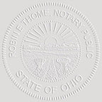 MaxMark Notary Seal Round Pink Embosser for Ohio State - Includes Gold Burst Seal Labels (50 Count)