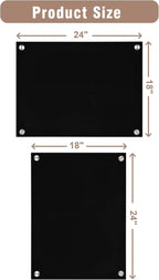 Magnetic Glass Whiteboard，24"x18" Wall Mounted Frameless Dry Erase Board for Office, Home & School Black