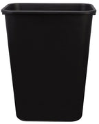 Amazon Basics Trash Can, Rectangular Commercial Office Wastebasket, 10 Gallon (Pack Of 2), Black (Previously AmazonCommercial brand)