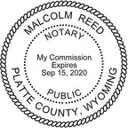 MaxMark Round Notary Pre-Inked Stamp for State of Wyoming