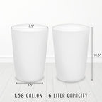 HOLDN’ STORAGE Small Trash Can - Set of 2 Open Top Waste Bin of 1.58 Gallon, Compact Waste Can Perfect for Bathroom, Kitchen, Office, Dorm - Durable Garbage Can - White