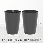 HOLDN’ STORAGE Small Trash Can - Set of 2 Open Top Waste Bin of 1.58 Gallon, Compact Waste Can Perfect for Bathroom, Kitchen, Office, Dorm - Durable Garbage Can - Gray
