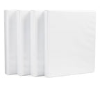 Amazon Basics 3 Ring Binder with Durable 1 Inch D-Ring and Clear Overlay for Storage and Organization, Pack of 4, White