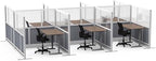 Stand Up Desk Store Expanse Modular Wall | 70'' x 70'' Wall | Expandable Partition Room Divider with Rearrangeable Frosted Acrylic & Sound Absorbent Panels (Silver Frame)