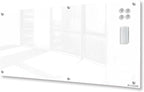 J&J worldwide Magnetic Glass Whiteboard Brilliance White Dry Erase Board 6' x 3', Large Frameless Glass White Boards for Walls, Includes Magnets, Marker Tray, Eraser for Office, Home, School
