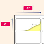 (2" x 4") 30 Sheets, Printable White Sticker Labels, Laser/Inkjet Printing - Matte, 10 per Page
