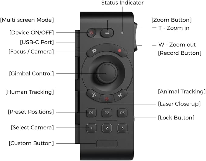OBSBOT Tail Air & Smart Remote Combo, Streaming Camera with AI Tracking PTZ, Intelligent APP, Gesture Control, HDMI/USB-C/Wireless Webcam, Video Cameras for Filming, Worship, Content Creator, etc.