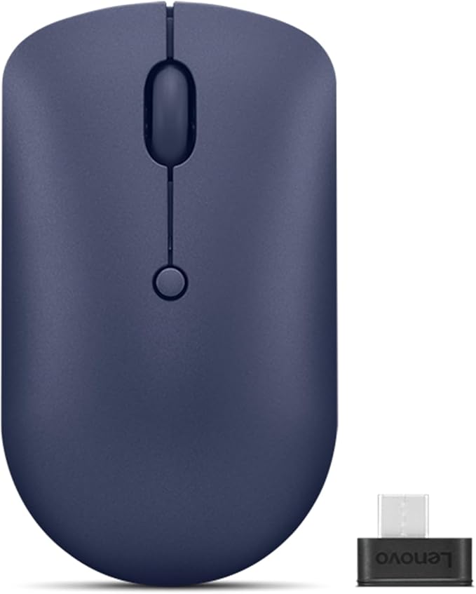 Lenovo 540 Wireless Computer Mouse for PC, Laptop, Computer with Windows or Chrome OS - 2.4 GHz USB-C Wireless Pairing Receiver - Compact Size - 18-Months Battery Life - Ambidextrous -Abyss Blue