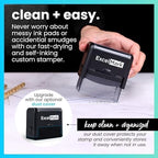 ExcelMark Custom Rubber Stamp – Clean & Easy Stamping – Personalized Self-Inking Stamp (Small)