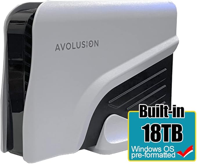 Avolusion PRO-Z Series 18TB USB 3.0 External Hard Drive for WindowsOS Desktop PC/Laptop (White) (Renewed)