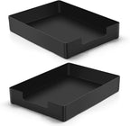 Letter-Size Tray Desk Letter Tray Paper Tray, Sturdy Heavy-Duty Plastic Printer Paper Tray, Single-Tier Stackable File Storage Organizer for Office Home (2, Black)