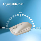 Lenovo 540 Wireless Computer Mouse for PC, Laptop, Computer with Windows or Chrome OS - 2.4 GHz USB-C Wireless Pairing Receiver - Compact Size - 18-Months Battery Life - Ambidextrous -Sand