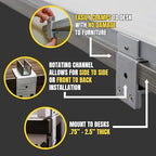 OBEX Polycarbonate Office Desk Mounted Privacy Screen Adjustable Table Top Panel Divider, Universal Aluminum Bracket-USA Made, 18" x 42", White
