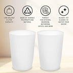 HOLDN’ STORAGE Small Trash Can - Set of 2 Open Top Waste Bin of 1.58 Gallon, Compact Waste Can Perfect for Bathroom, Kitchen, Office, Dorm - Durable Garbage Can - White
