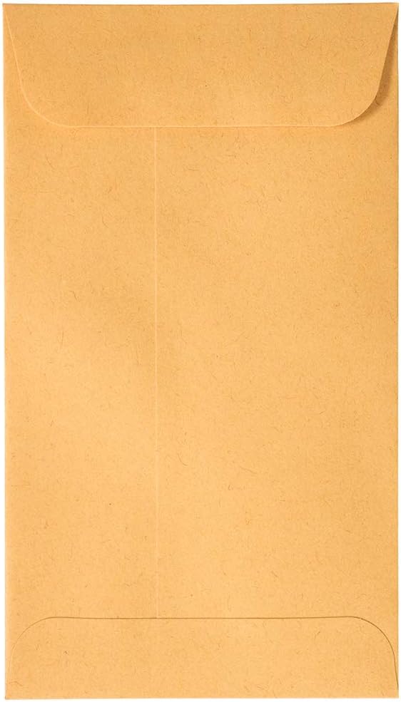 JAM PAPER #5.5 Coin Business Envelopes with Peel and Seal Closure - 3 1/8 x 5 1/2 - Brown Kraft Manila - Bulk 250/Box