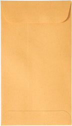 JAM PAPER #5.5 Coin Business Envelopes with Peel and Seal Closure - 3 1/8 x 5 1/2 - Brown Kraft Manila - 100/Pack