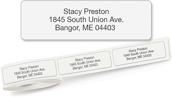 Personalized Return Address Labels, Roll of 250 Transparent Clear Self-Adhesive Labels Without Dispenser, Customize with Name & Shipping Address, Colorful Images