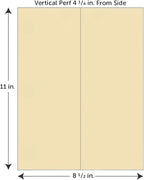 Limited Papers (TM) 8.5x11 Perforated Paper, 20/50 Pound, 75 GSM, Variety of Perforation Sizes and Colors, for Forms, Tickets, Postcards, Business Cards. (White, 2 up – vertical 4 1/4”)