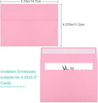 70 Packs of Invitation Envelopes, A2 Envelopes Pink, Postcard Envelopes, Envelopes for 4.5x5.5 Cards, Envelopes for Invitations, Envelopes Self Seal for Photos RSVP, Greeting Cards
