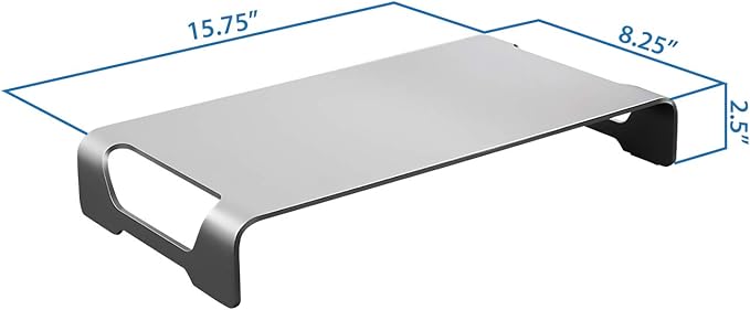 Mount-It! Aluminum Monitor Stand for iMac - Wide Unibody Monitor Riser - Metal Monitor Stand Desktop Organizer with Keyboard Storage - Universal Desktop Monitor Riser for PC, iMac, MacBook, Laptop