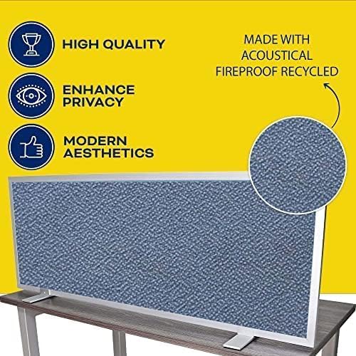 OBEX Acoustical Free Standing Privacy Screen, Cubicle Accessories Desk Privacy Panel, Desk Dividers for Office, Office Furniture Partitions Portable Sound Proof Dividers, 18" x 48", Twilight