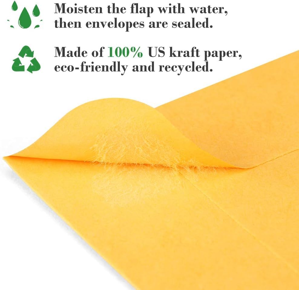 ValBox #7 Coin Envelopes 3.5x6.5 Seed Envelope with Gummed Flap for Home, Garden or Office Use, Brown Kraft Small Parts Envelopes 500 per Box