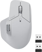 Rapoo MT760 Multi-Device Wireless Mouse, Bluetooth 5.0 and 2.4G Multi-Mode Connection, Up to 4 Devices, 11 Programmable Buttons, 4K DPI, 90 Days Battery Life, PC, Light Grey