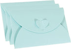 PATIKIL Gift Card Envelopes, 12 Pack Heart Shaped Clasp Small Gift Cards Holder Mini Envelope for Birthdays Weddings, Light Blue