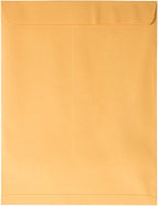 JAM PAPER 10 x 13 Open End Catalog Premium Envelopes with Peel and Seal Closure - Brown Kraft Manila - 50/Pack