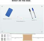 Dry Erase Boards Glass Whiteboard Magnetic 3'x 2' Frameless