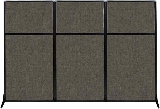Versare Workstation Partition | Portable Wall Divider | Modern Office Cubicle | Free Standing Privacy Screen | Flexible Work Space | 99" x 70" Mocha Fabric Panels