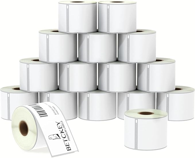 BETCKEY - Compatible DYMO 99019 (2-5/16" x 7-1/2") Large Lever Arch File Labels, Compatible with DYMO Labelwriter 450, 4XL, NOT Fit 550 & 5XL [16 Rolls/2400 Labels]