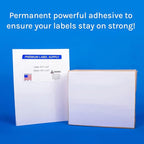 Premium Label Supply White Shipping Labels 8.5" x 11" Laser/Inkjet Compatible 2000 Sheets - Letter Size