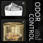 15L/4GAL Gold Bathroom Trash Can, Small Waste Basket with Flipping Lid,Modern Trash can, Golden Trash Can for Bathroom,Kitchen，Living Room,Hotel,Office(Singer Gold)