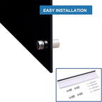 Black Glass Board Frameless Tempered Glass Dry Erase Board with Marker Tray for Interactive Office, Wall Mounted Frosted Glass Board, 60" x 40", Black