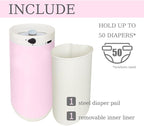 Diaper Pail, Baby Diaper Trash Can with Removal Inner Liner, Childproof Lock, Stainless Steel Garbage Pail with lid, Soft Close, Odor Control Diaper Disposal Bin, 4 Gallon Pink Diaper Can
