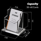 PARTSPOWER Acrylic Business Card Holder for Desk, Vertical Clear Business Name Card Display Stand, Desk Accessory Business Name Card Organizer (Vertical, 1-Slot)